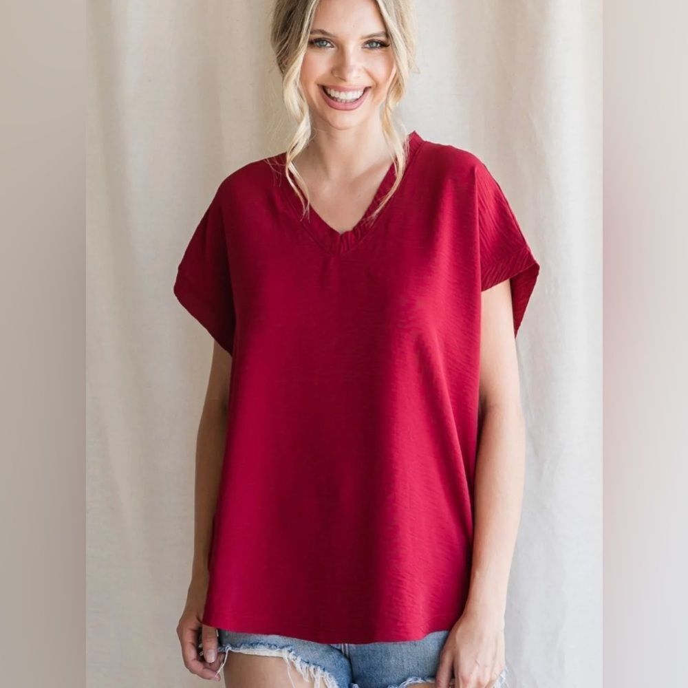 Anthropologie JODIFL Red Cap Sleeve Boxy Tunic